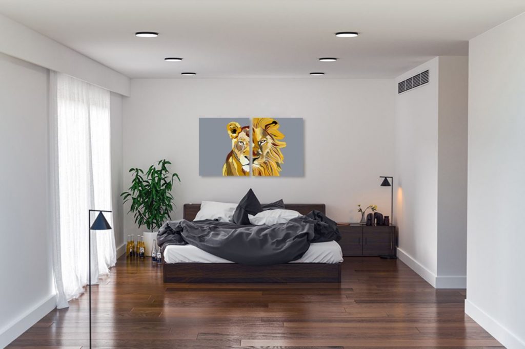 ציורים לבית - לביאה ואריה